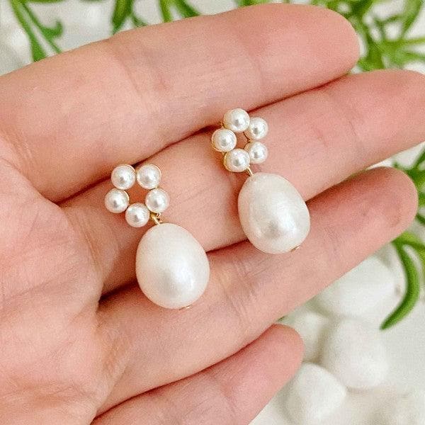 Blooming Freshwater Pearl Drop Earrings - SwagglyLife Home & Fashion