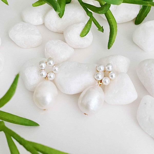 Blooming Freshwater Pearl Drop Earrings - SwagglyLife Home & Fashion