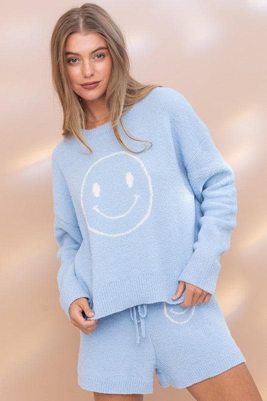 BLUE B Cozy Soft Top with Shorts Set - SwagglyLife Home & Fashion