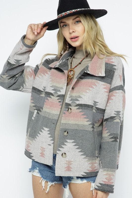 BLUE B Soft Comfy Lightweight Aztec Pattern Jacket - SwagglyLife Home & Fashion