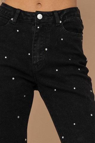 BLUE B Studded Rhinestone Distressed Denim Jeans, 2 Colors - SwagglyLife Home & Fashion