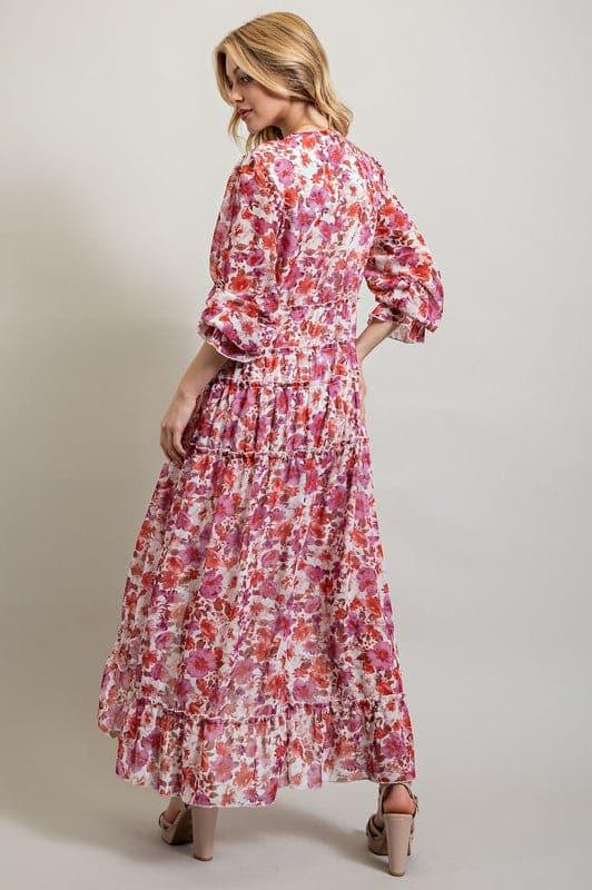 Bohemian Floral High and Low Maxi Dress - SwagglyLife Home & Fashion