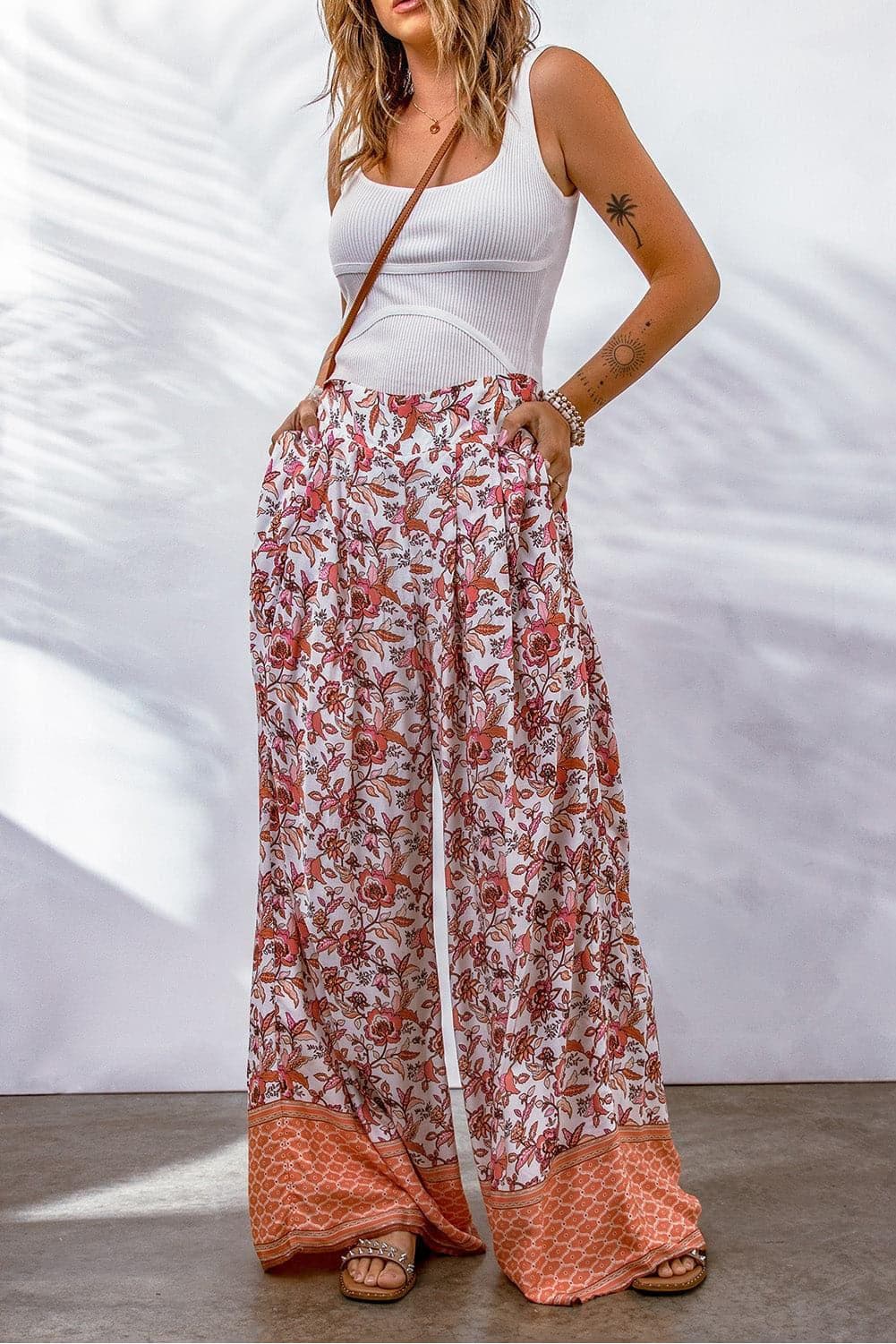 Bohemian Pleated Culottes Pants - SwagglyLife Home & Fashion