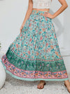 Bohemian Print Smocked Waist Maxi Skirt, Multicolor - SwagglyLife Home & Fashion