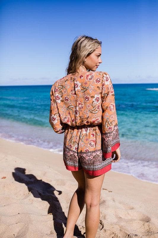 Boho Brunch Floral Print Romper - SwagglyLife Home & Fashion