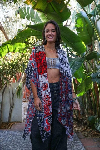 Boho Floral Patchwork Kimono - SwagglyLife Home & Fashion