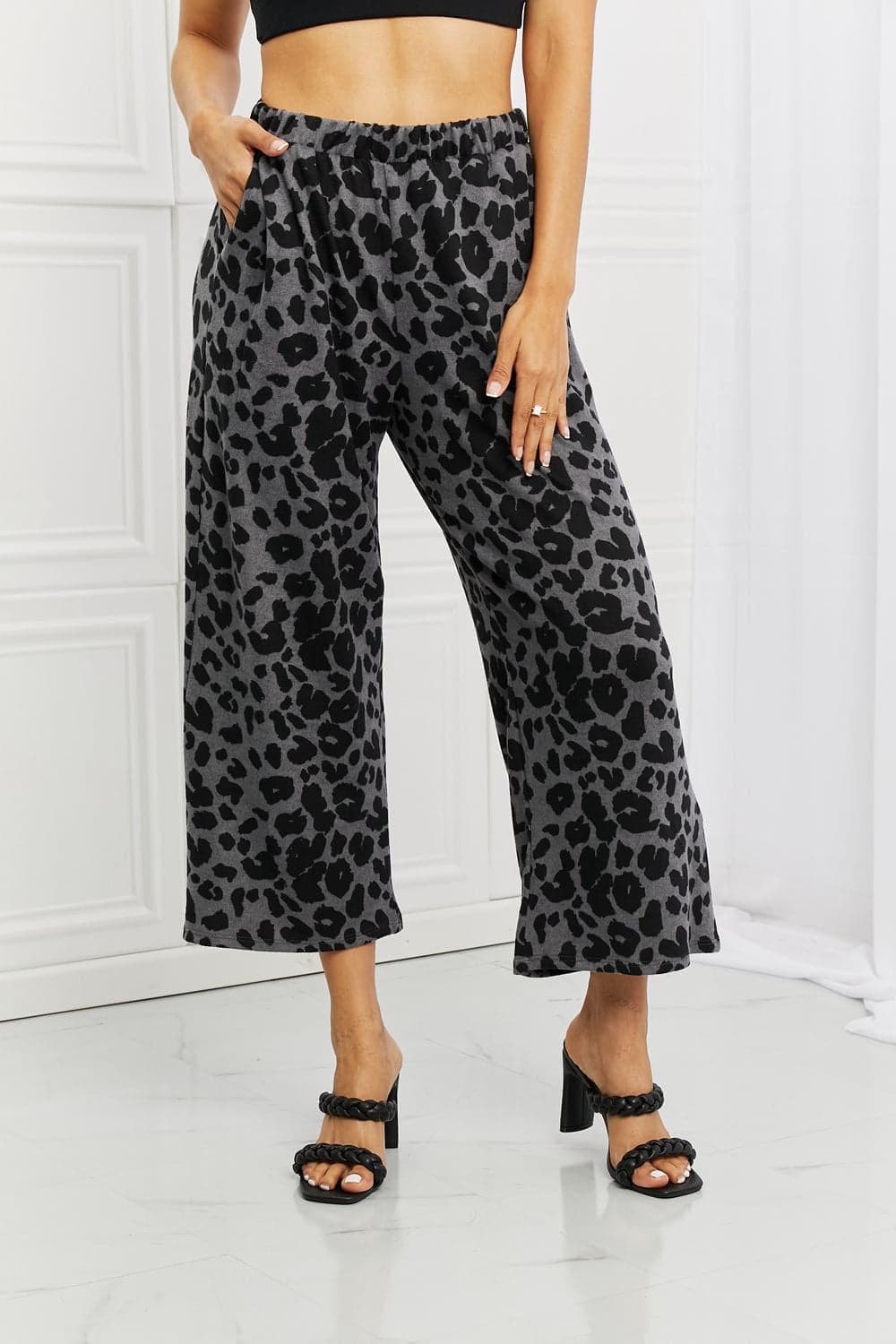 BOMBOM Stay Cozy Pattern Wide Leg Pants - SwagglyLife Home & Fashion