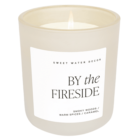 By The Fireside Soy Candle - Tan Matte Jar - 15 oz - SwagglyLife Home & Fashion