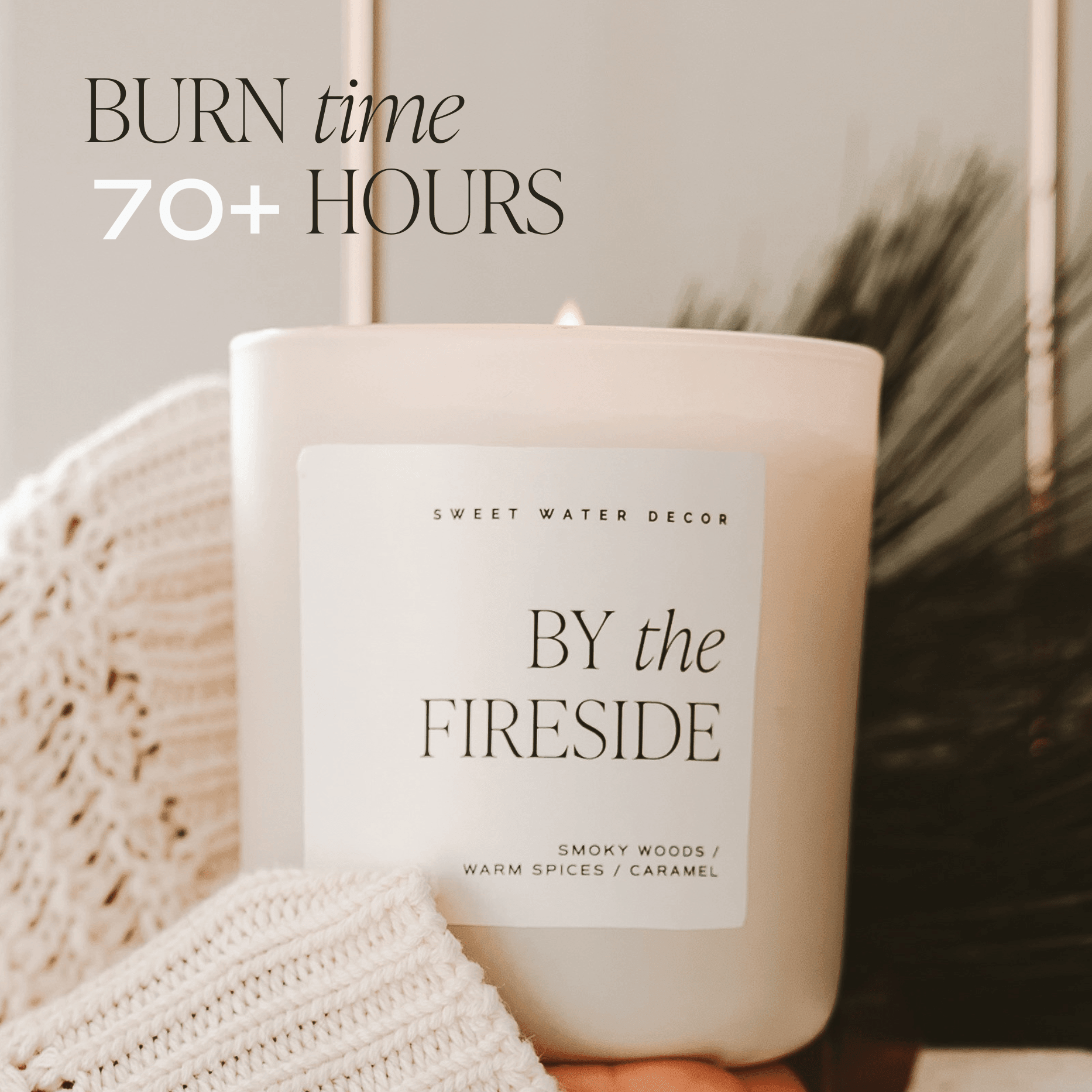 By The Fireside Soy Candle - Tan Matte Jar - 15 oz - SwagglyLife Home & Fashion