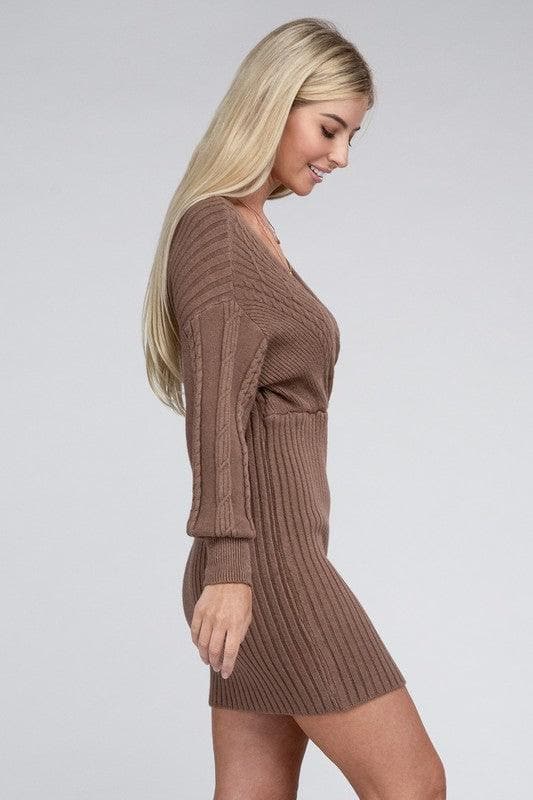 Cable Knit Sweater Dress - SwagglyLife Home & Fashion