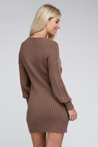 Cable Knit Sweater Dress - SwagglyLife Home & Fashion