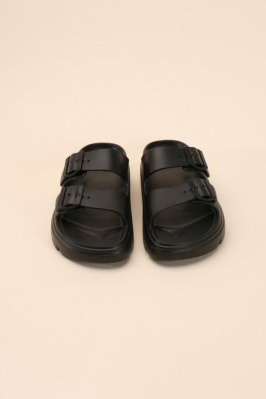 CAIRO Buckle Strap Slides - SwagglyLife Home & Fashion