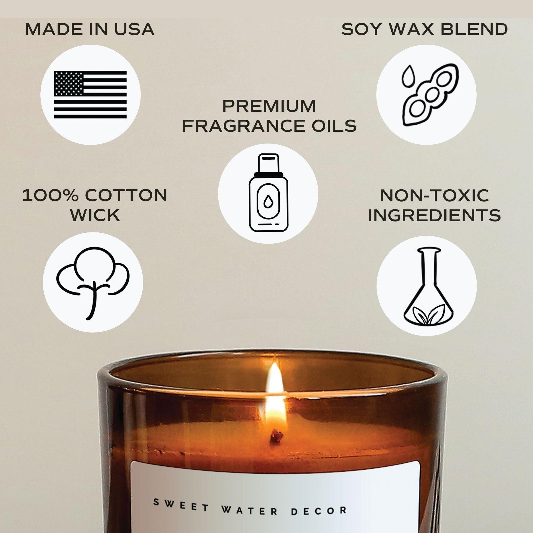 Cashmere and Vanilla Soy Candle - Amber Jar - 11 oz - SwagglyLife Home & Fashion