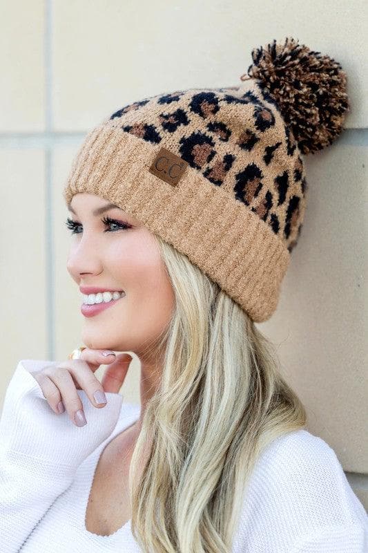 CC Leopard Pom Beanie - SwagglyLife Home & Fashion