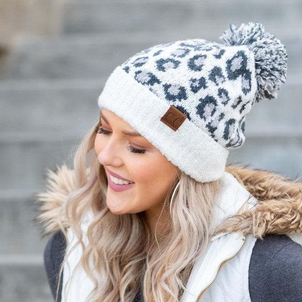 CC Leopard Pom Beanie - SwagglyLife Home & Fashion