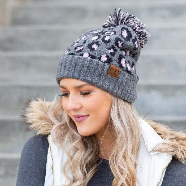 CC Leopard Pom Beanie - SwagglyLife Home & Fashion