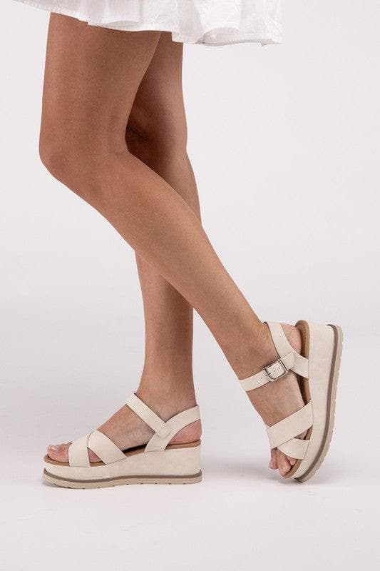 Clever-S Cross Strap Wedge Sandals - SwagglyLife Home & Fashion