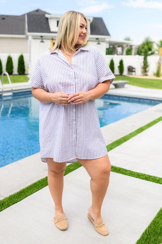 Cornelia Striped Shirt Dress - SwagglyLife Home & Fashion