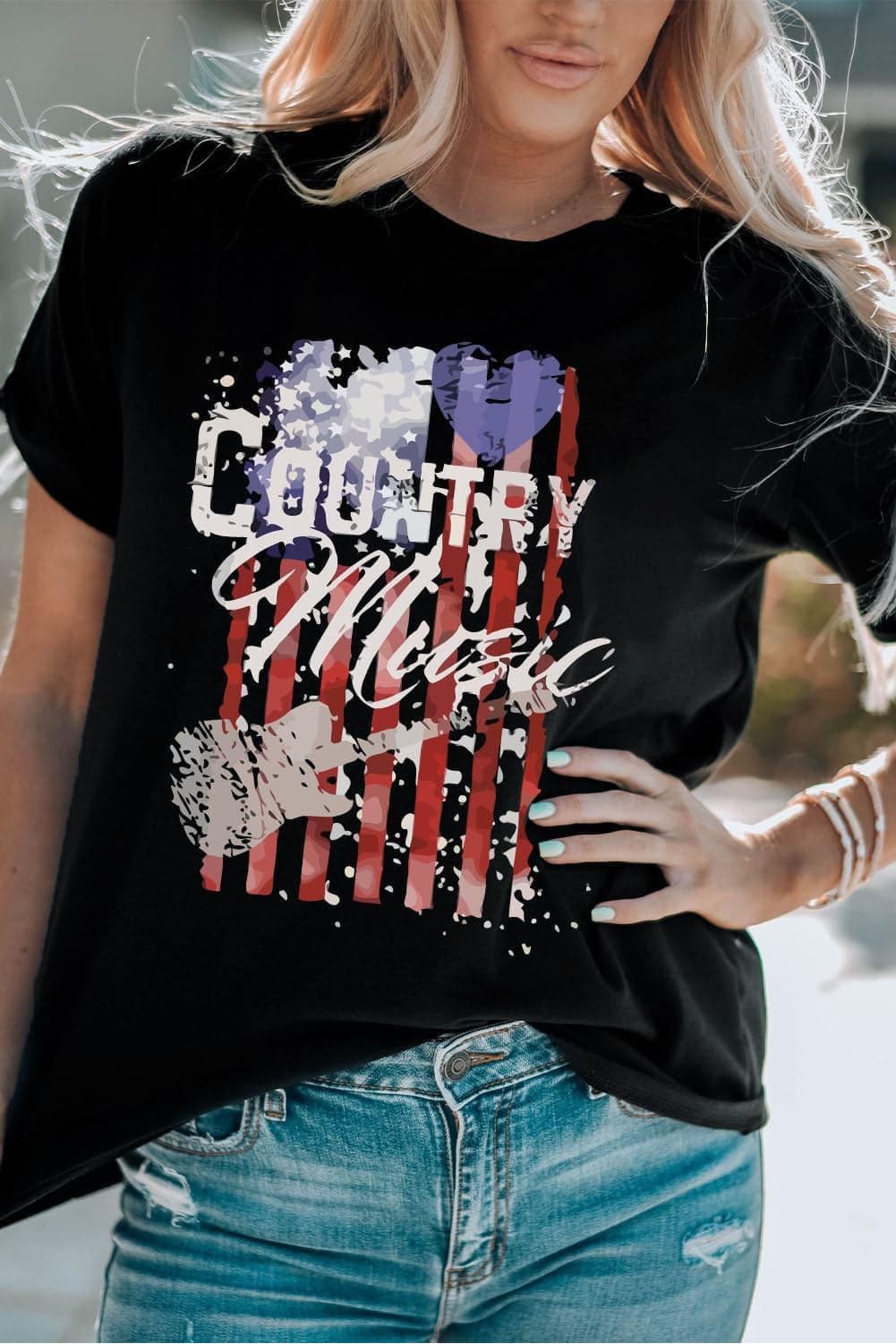 COUNTRY MUSIC Graphic Tee Shirt - SwagglyLife Home & Fashion