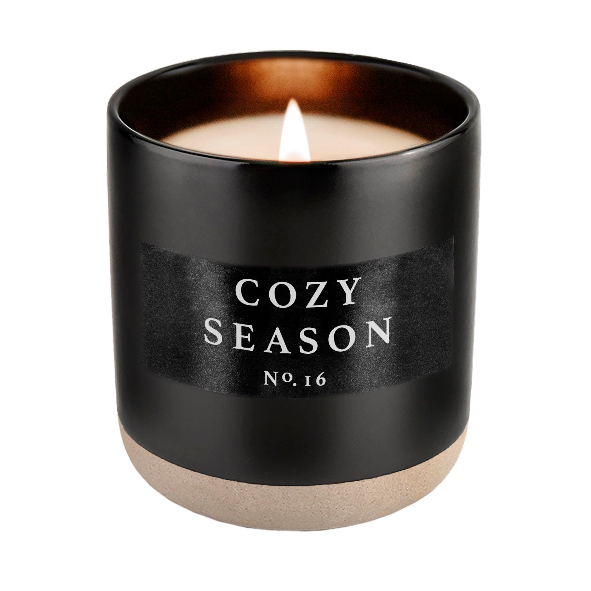 Cozy Season Soy Candle - Black Stoneware Jar - 12 oz - SwagglyLife Home & Fashion