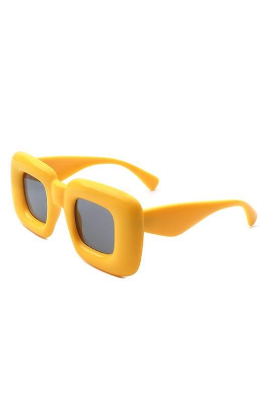 Cramilo Eyewear RAYNE - Y2K Square Inflated Chunky Retro Funny Sunglasses - SwagglyLife Home & Fashion