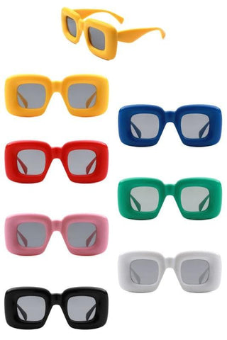 Cramilo Eyewear RAYNE - Y2K Square Inflated Chunky Retro Funny Sunglasses - SwagglyLife Home & Fashion