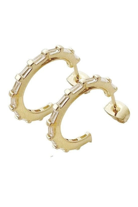 Crystal Baguette Hoops - SwagglyLife Home & Fashion