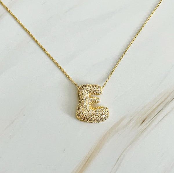 Crystal Bubble Initial Necklace - SwagglyLife Home & Fashion