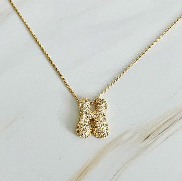 Crystal Bubble Initial Necklace - SwagglyLife Home & Fashion