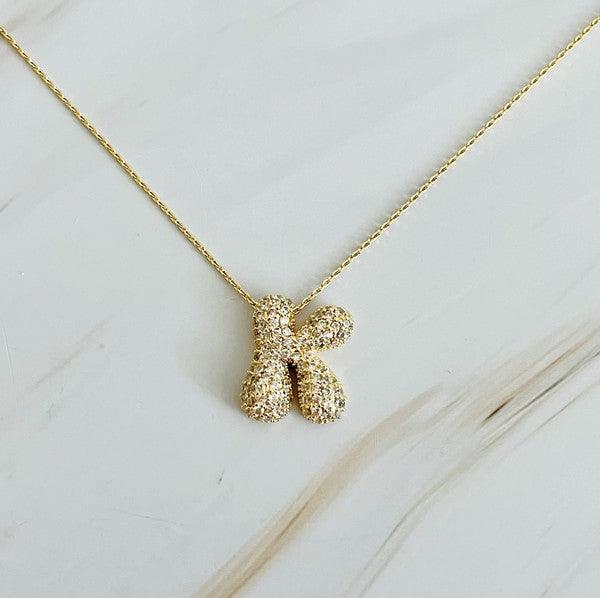 Crystal Bubble Initial Necklace - SwagglyLife Home & Fashion