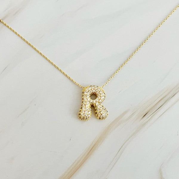 Crystal Bubble Initial Necklace - SwagglyLife Home & Fashion