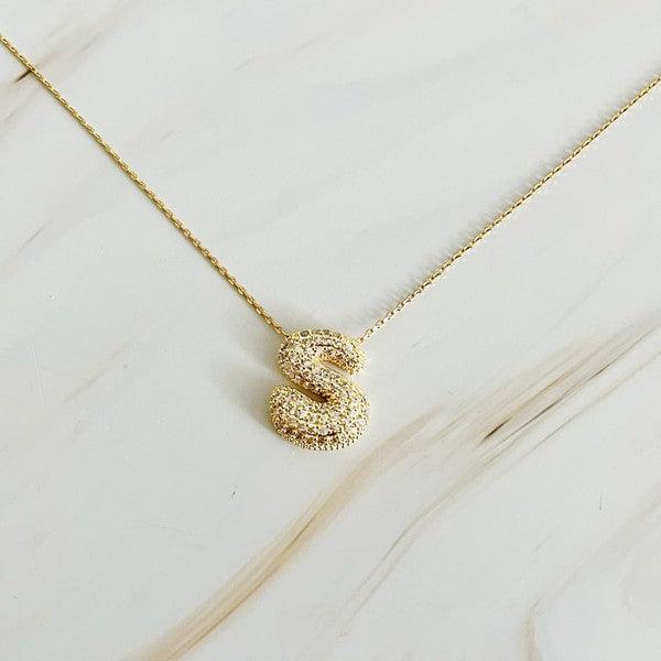 Crystal Bubble Initial Necklace - SwagglyLife Home & Fashion