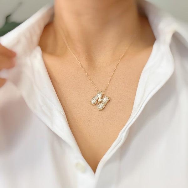 Crystal Bubble Initial Necklace - SwagglyLife Home & Fashion