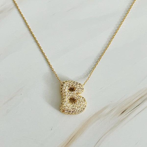 Crystal Bubble Initial Necklace - SwagglyLife Home & Fashion