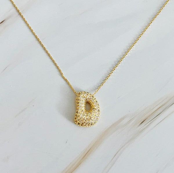 Crystal Bubble Initial Necklace - SwagglyLife Home & Fashion