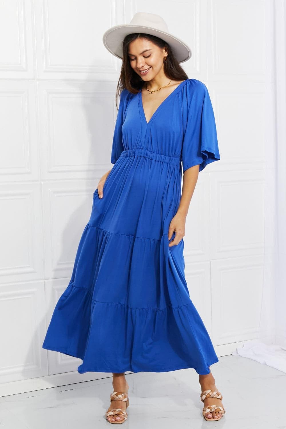Culture Code Full Size My Muse Flare Sleeve Tiered Maxi Dress - SwagglyLife Home & Fashion