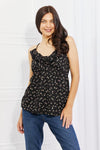 Culture Code Full Size Taste of Spring Ruffle Sleeveless Top in Black - SwagglyLife Home & Fashion
