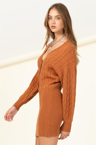 HYFVE Choose Chic Cable-Knit Mini Dress