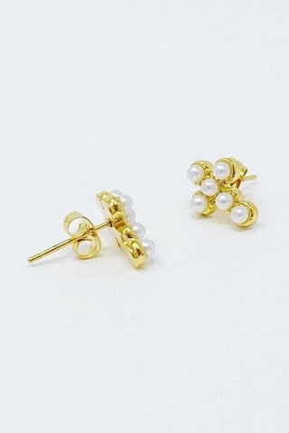 Dainty Cross Stud Earrings, Gold Plated - SwagglyLife Home & Fashion