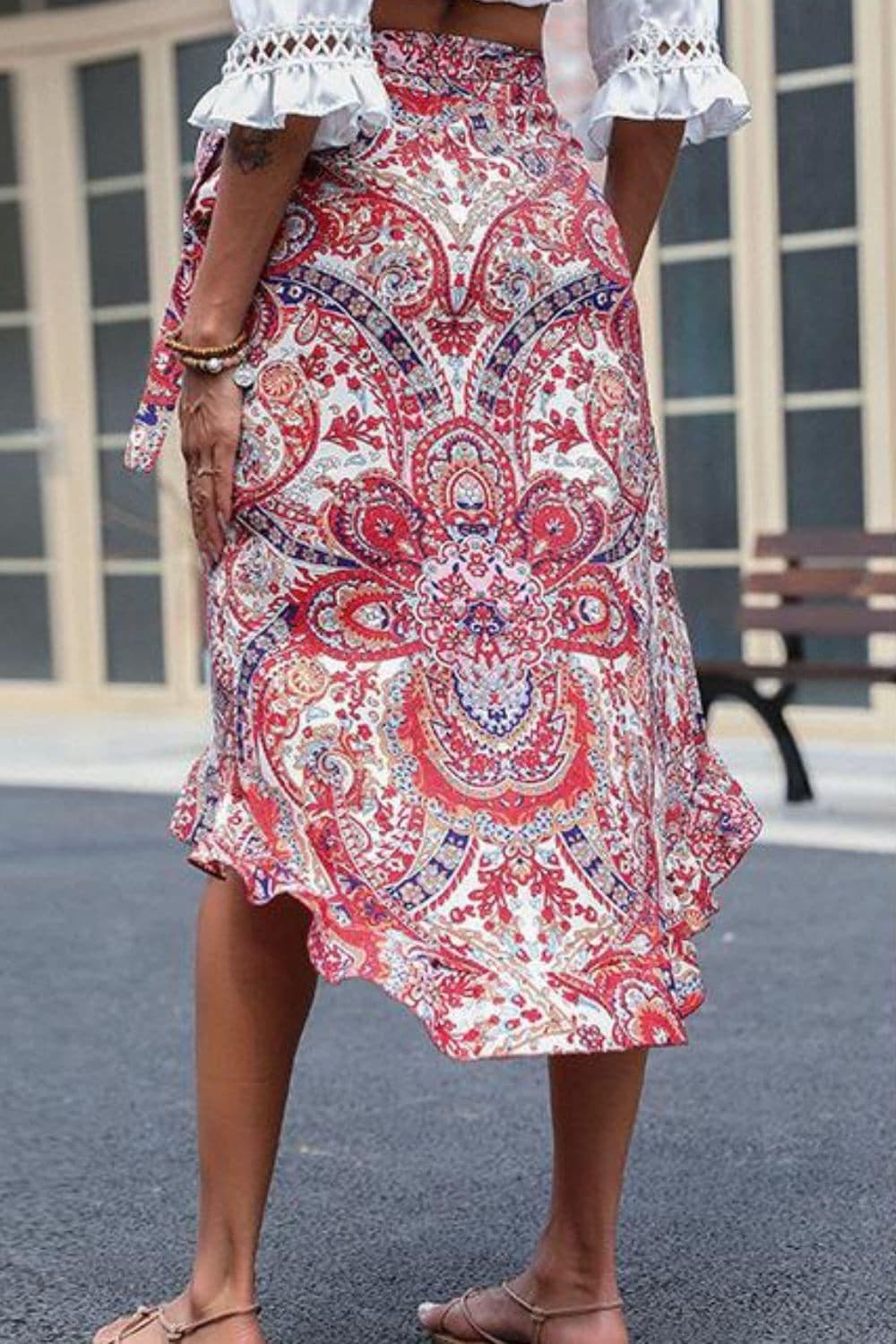 Printed Asymmetrical Wrap Skirt - SwagglyLife Home & Fashion