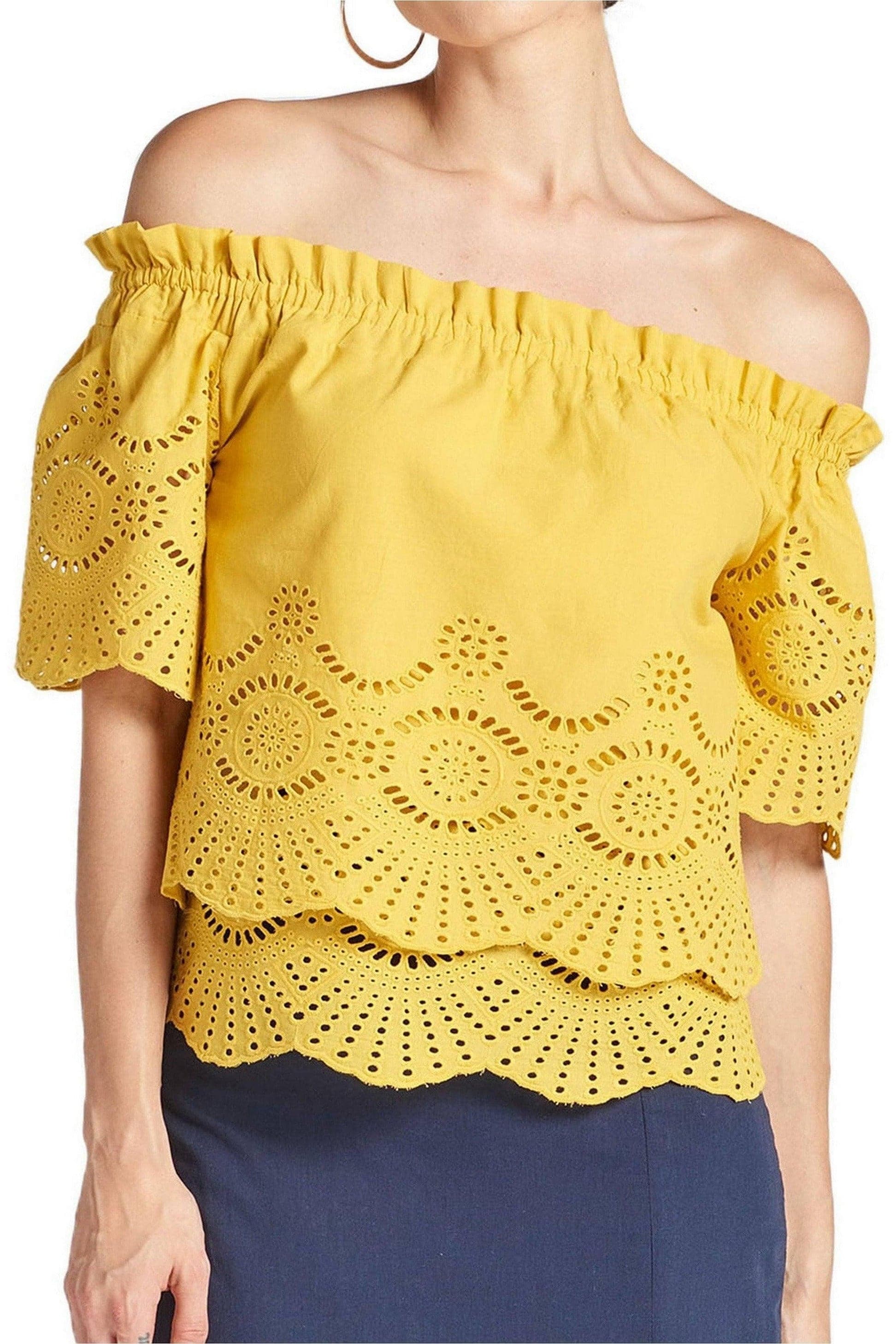 Daisy Top - Off The Shoulder Cotton Eyelet Top - SwagglyLife Home & Fashion