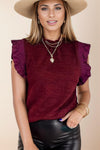 Dana Ruffled Round Neck Cap Sleeve Blouse - SwagglyLife Home & Fashion