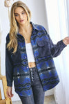 DAVI & DANI Printed Button Down Long Sleeve Jacket - SwagglyLife Home & Fashion