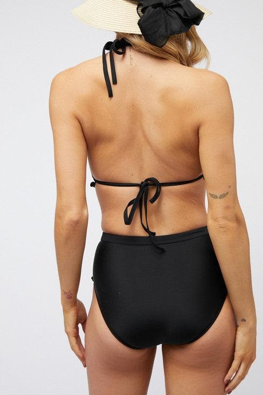 DAVI & DANI Solid Bikini Set With Pompom - SwagglyLife Home & Fashion