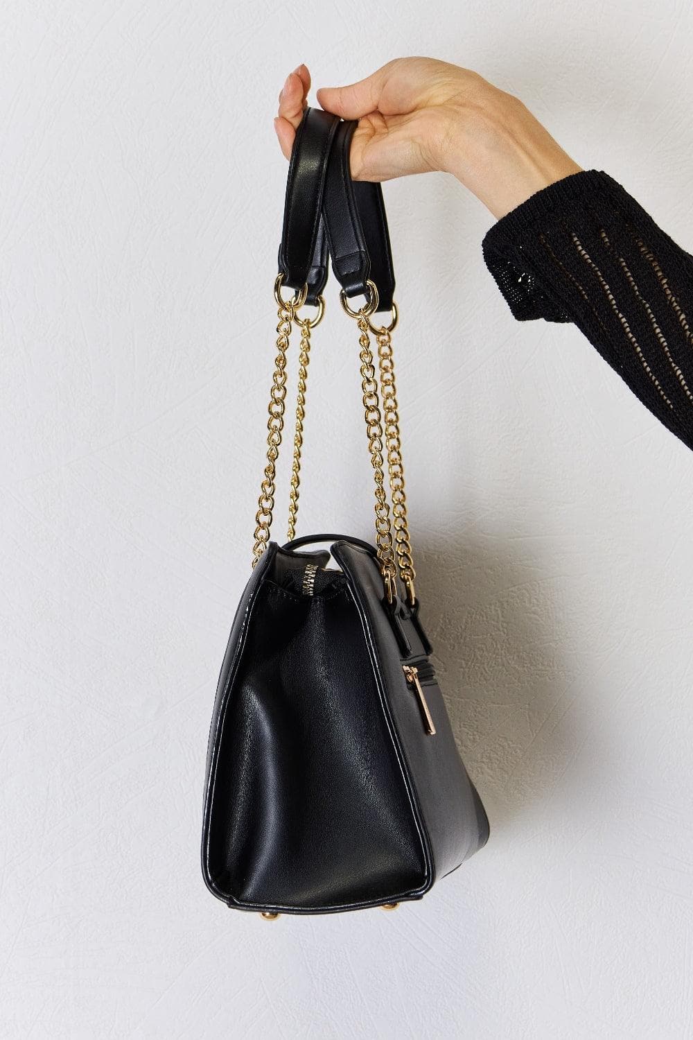 David Jones Quilted PU Leather Handbag - SwagglyLife Home & Fashion
