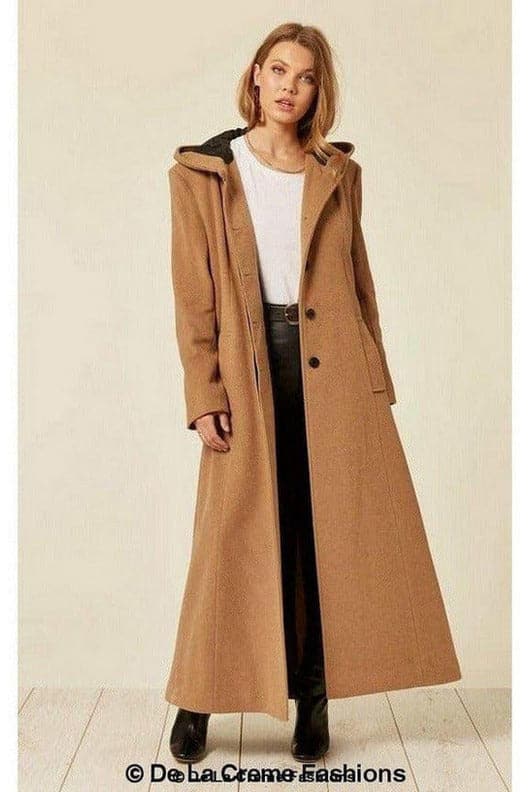 Oversized Wool Blend Hooded Long Coat - SwagglyLife Home & Fashion