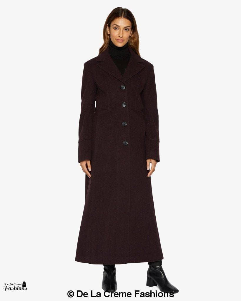 DE LA CREME Slim Fit Wool Blend Longline Maxi Coat (1816), 3 Colors - SwagglyLife Home & Fashion