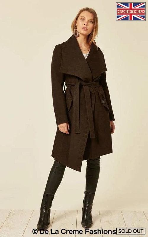 De La Creme Women's Wool Blend Large Lapel Duster Coat - SwagglyLife Home & Fashion