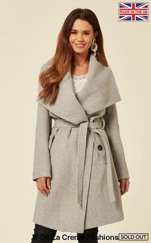 De La Creme Women's Wool Blend Large Lapel Duster Coat - SwagglyLife Home & Fashion