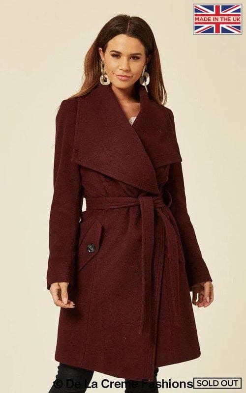 De La Creme Women's Wool Blend Large Lapel Duster Coat - SwagglyLife Home & Fashion